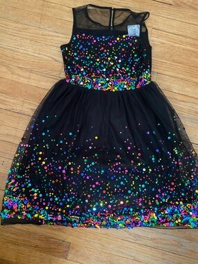 NWT Speechless Kids' Sequin Border Illusion Party Dress size 16